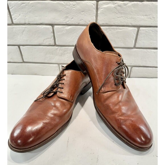 Cole‎ Haan Dress Shoes Mens 15 M Williams Oxford Brown Leather Almond Toe C24118 - Picture 1 of 11